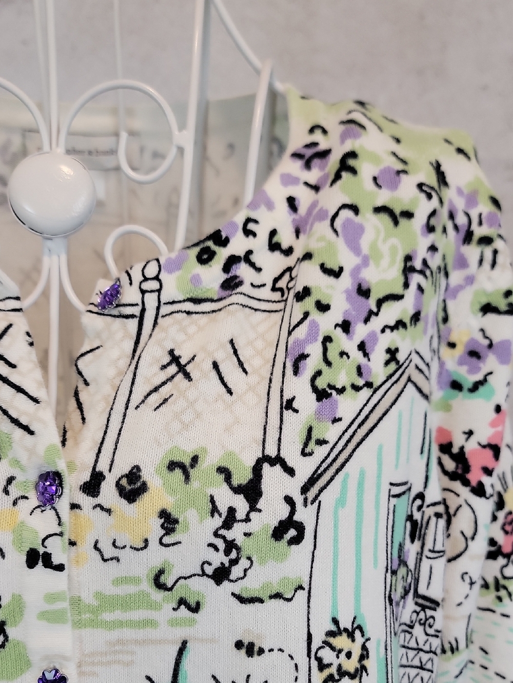 Christopher & Banks Pastel Garden Print Tunic Knit Top Womens Size L - Picture 4 of 12